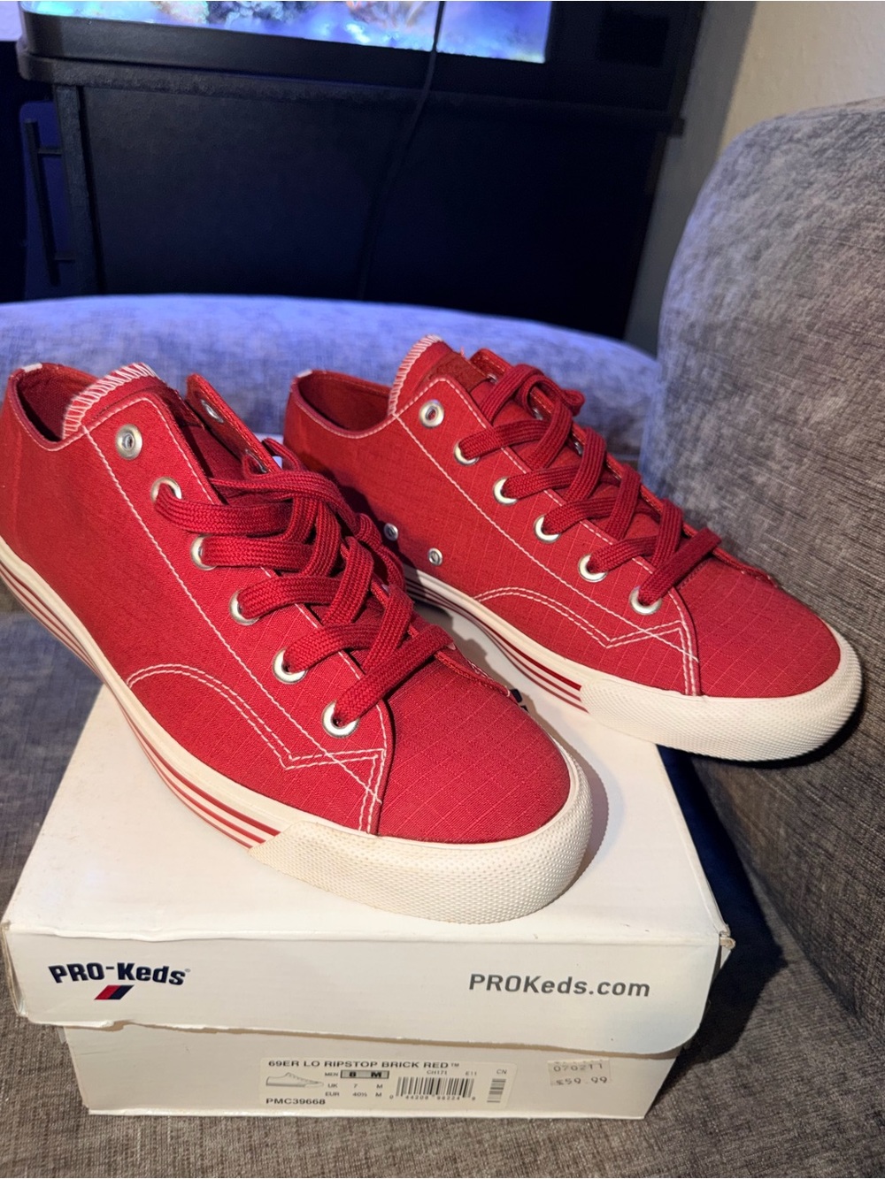 PRO-Keds 69er Lo Ripstop Brick Red Men’s Size 8 Retro Sneakers - Picture 10 of 11